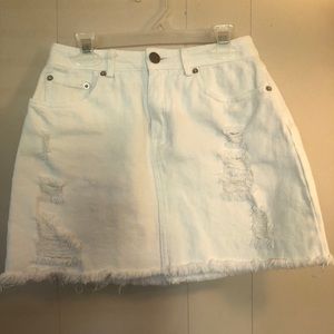 White jean skirt